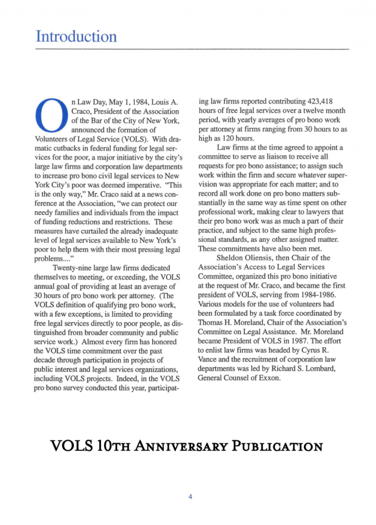 VOLS 10th Anniversary Publication